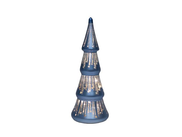 10.4"  LED GLASS TREE WITH DRAPING STAR (BLUE)